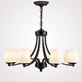 Glass Restaurant Chandelier Retro Pendant Light 8 Heads Living Room