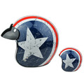 Half Helmet Flag Stripe STAR Harley Lucky American