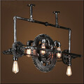 Industrial Wind Lamp Chandelier Iron Hanging Gear Pipe