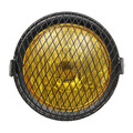 Grill Mount Cafe Racer Retro Vintage Motorcycle Side Headlight Amber