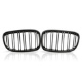 F20 Double Slat Bumper Grille BMW Series One Pair Black Front Matt