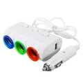 120W Car Socket Adapter 3A Dual USB Power Charger DC Ports Output