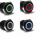 LED 16mm Aluminum Logo Metal 12V Latching Push Button Switch Power