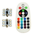 Flash Strobe 6SMD Interior Lamp Pair RGB Remote Control 5050 Car LED Light