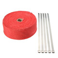 15M Red Exhaust Header Zip Tape Manifold Wrap Pipe Tie Heat Insulating