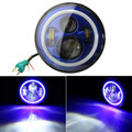 Angle Eyes Hi-Lo Halo Blue Light For Jeep Beam Headlight White DRL 6000K LED Turn 7Inch