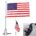 Mount For Harley USA American Luggage Rack Universal Motorcycle Flag Pole