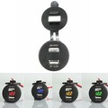 Volt Meter 12-24V Dual USB Motorcycle LED 5V 4.2A Charger Voltmeter