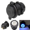 Socket Waterproof For Motorcycle Quick Charger 5V 2.1A Dual USB 12V-24V LED Auto Car