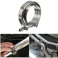 63MM Flanges Turbo Exhaust Universal Stainless Downpipe V-Band Clamp 2.5inch