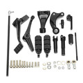 Black Kit Levers Complete Bar Pedals Harley Linkage