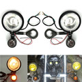 Light Amber Yellow 39MM Motorcycle Fog Mount Bracket Turn Signal Light