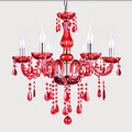 Lights Red Crystal Modern Chandelier Luxury