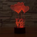 Night Light Heart 3d Art Led Night Light Romantic
