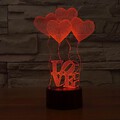 Night Light Heart 3d Art Led Night Light Romantic