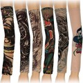 Styles Mix Temporary Tattoo Sleeves Stretchy Party Arm Stockings 6pcs