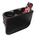 Black Cup Holder Bottle Beverage Stand Wedge PU Leather Car Seat Drink Valet