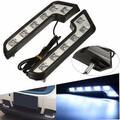 Driving Lamp Pair 12V LED DRL Daytime Running Fog Van Shaped 5W Light White Car