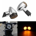 Smoke Light Cafe Racer Bullet LED Custom Turn Signal Blinker Motorcycle Chrome