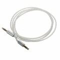 Plated 1M PTFE Teflon Silver 3.5mm Upgrade pole Cable Stereo Male to Male Audio Car AUX