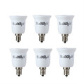 Adapter White E27 Bulb 6pcs E12 Silver Light Converter