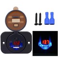 LED Digital Display Voltmeter Port Waterproof Car Charger USB DC12-24V