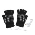 Motorcycle USB 5V Half Finger Gloves Removable Warmer Heated