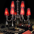 Red Chandelier 220v Electroplated Metal Romantic Lamps