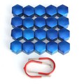 Blue Nut Alloy Wheel Bolts ABS Plastic Car 17MM Nuts Covers Caps Set of Trims