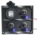 12V-24V Caravan Boat Gang LED Toggle Switch Panel Marine Socket Charger USB