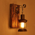 Wooden Home Single Head Wall Light Retro Corridor Industrial Wall Lamp Decorate