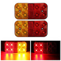 Pair Trailer Truck Lorry Light Turn Signal Lamp Brake Tail 8LED 24V