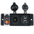Dual USB Power Charger 12V 24V Cigarette Lighter Socket LED Rocker Switch Panel