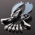 Design Skull Blade Motorcycle Mirrors Silver