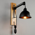 Pull Wrought Iron Fixture Vintage Wall Sconces 1 Heads Living Room