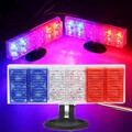 2 X LED Flashing Light Blue White Red Warning Motorcycle Electric Cars