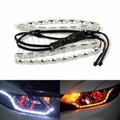 Dual Color Light For Motorcycle Car Daytime Running 2Pcs LED Strip Lights Headlight