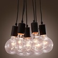 Home Modern Dining Room Ball Glass Head Loft Pendant Light