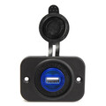 USB Port Car Charger Adapter DC12-24V Waterproof Panel Indicator Light 5V 2.1A