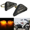 Motorcycle Universal Flush Mount LED Left Right Turn Signal Amber Triangle Light