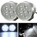 Driving Chrome Spotlightt Fog 18W 2Pcs 12V Lamp Motorcycle LED Headlight
