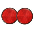 Red Universal ATV Motorcycles Round 2Pcs Dirt Bikes Reflectors 2inch