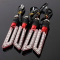 Red Universal Motorcycle Turn Signal Indicators Amber Light Lamp 4pcs