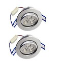 3w Warm White Light 280lm Ceiling Lamp Silver White Ac 85-265v 3-led