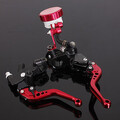 Universal Motorcycle 2 X Brake Clutch Lever Master Cylinder Red CNC