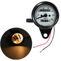 White Motorcycle Dual Odometer Speedometer Gauge Universal Waterproof Mechanical