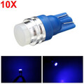 W5W Wedge Bulb Blue 12V Turn Signal Lamp 10Pcs T10 1.5W LED Side Maker Light Car