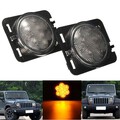 Amber Side Marker 2Pcs Clear Parking Jeep Wrangler JK Front Fender LED Light