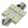 6-SMD White Light Bulb 6500K Car New LED 36MM