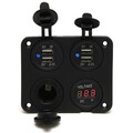 Car Boat 12V Digital Voltmeter Cigarette Lighter USB Adapter Charger Socket Dual